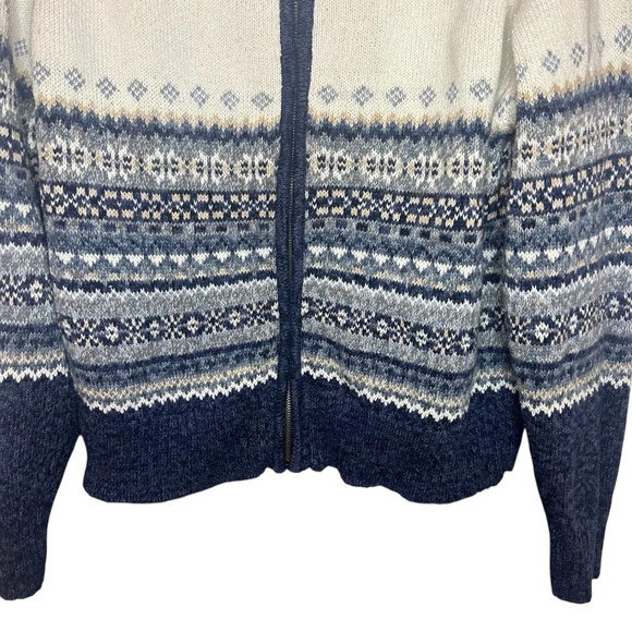 Tiara vintage sweater fair isle cotton blue size large - Picture 3 of 11